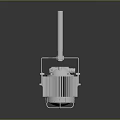 Industrial Electric Motor With Ribbed Heat Sink Fins Cylindrical Shaft And Mounting Bracket