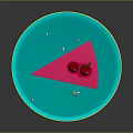 Delicious Pink Top Cake With Creamy Layer Yellow Dots And Cherries On Blue Plate