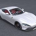 White Luxury Sports Car With Sleek Aerodynamic Design And Red Interior