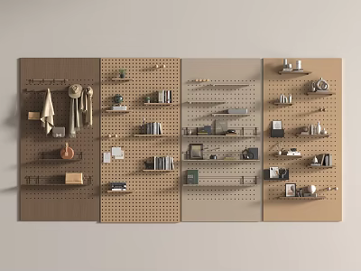 Modern Hole Board Clothing Luggage Book Ornaments Hanging Hook 3d model