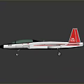 White Fighter Jet Model with Red Purple Stripes Transparent Canopy and Number 001