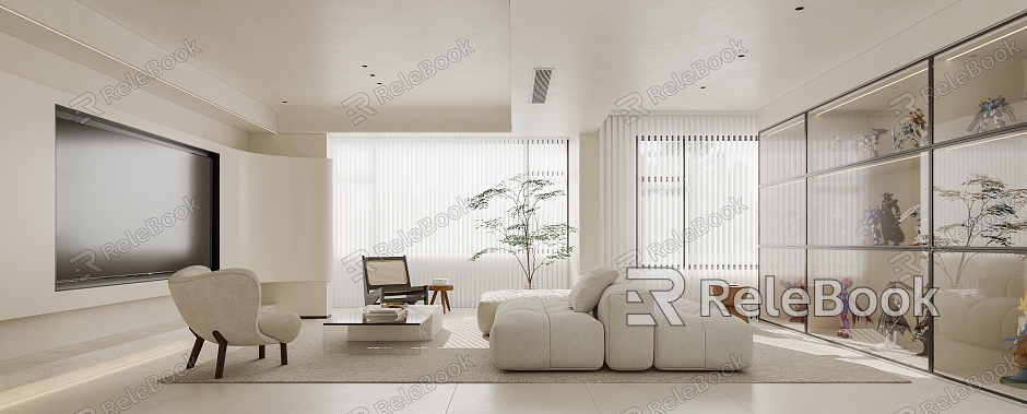 Cream Living Room model