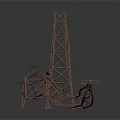 Abstract Metal Structure Building Model With Modern Artistic Design And Complex Framework