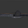 Modern Warship 3D Model Featuring Multi Deck Weapon Systems Radar Equipment And Dark Coloring