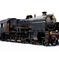 Vintage Steam Train Locomotive With Classic Boiler Smokestack And Metal Wheels