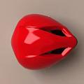 Red Bicycle Helmet with Smooth Glossy Surface and Ventilation Holes 3d model