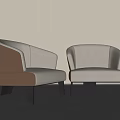 Modern Upholstered Accent Chairs In Beige And Brown With Black Legs