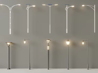 Outdoor Lights with Various Modern Styles for Garden and Street Lighting 3d model
