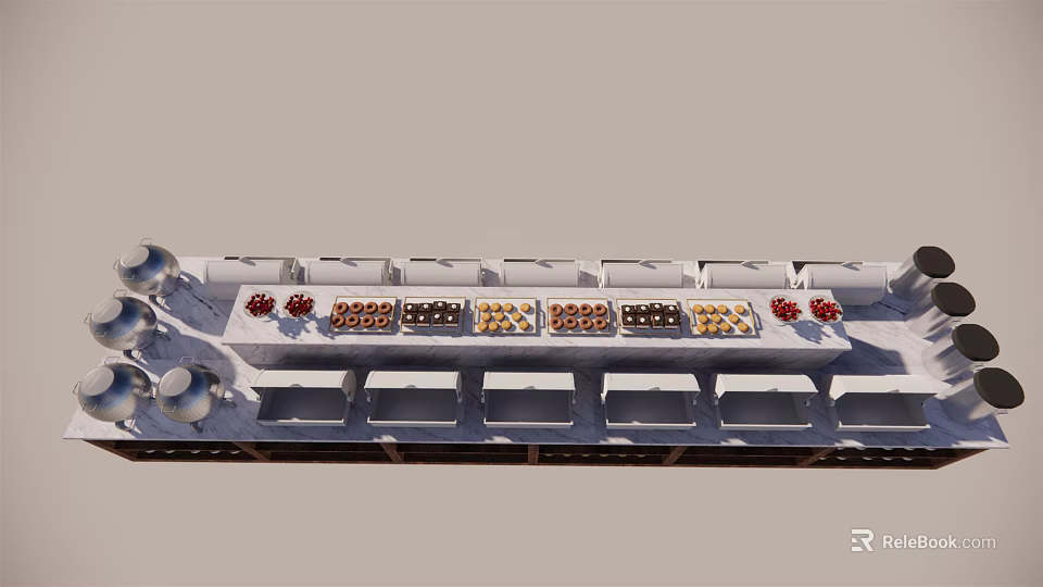 Industrial Control Panel With Colorful Buttons And Indicator Lights Arranged In Rows 3d model