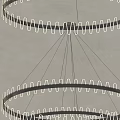 Stylish Modern Double Ring Chandelier With Geometric Metal Frames For Interior Design 3d model