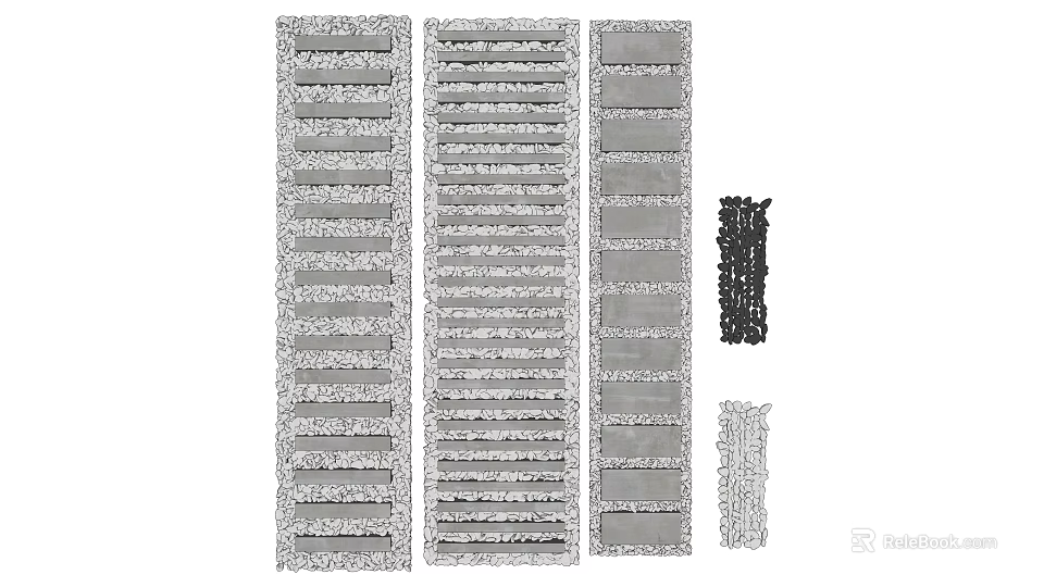 Modern Floor Design Samples With Striped Patterns Smooth Panels And Woven Textures 3d model 