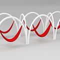 Modern Photo Spot With White Curved Structures And Red Decorative Elements