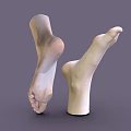 Man's Realistic Feet 3D Model with Light Color and Gray Background