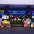 FAPE x WOD Official Pop Up Store With Neon Signs Displayed Clothing And Sofa