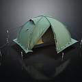 Green Outdoor Camping Tent With Durable Support Poles And Portable Design Structure
