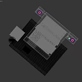 Modern Double Bed With Extended Headboard Nightstands Table Lamps Black Chair And Light Colored Rug
