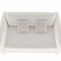 Modern Two Seater Sofa With Soft Beige Fabric And Comfortable Cushions