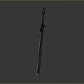 Medieval Metal Sword With Decorative Hilt And Long Sharp Blade Design