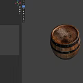 Vintage Wooden Barrel Crafted With Natural Stone And Solid Wood Details