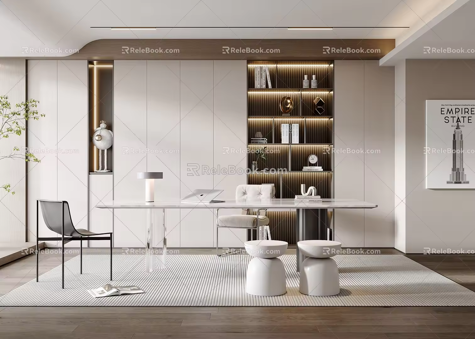 Modern study 3d model