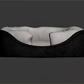 Round Single Sofa With Black Frame And Light Colored Soft Cushion Design 3d model