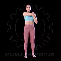 Active Woman Stretching Arms In Sportswear With Gear Background For Fitness Training