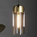 Modern Unique Pendant Lights With Gold Black Transparent Materials Various Shapes Hanging On Grey Background