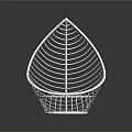 Modern White Woven Leisure Chair With Teardrop Shape And Cushioned Seat
