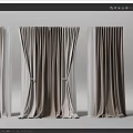 Elegant Neutral Toned Curtains with Draped Design and Soft Velvet Fabric