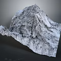 Garden Landscape Featuring Natural Rock Mountain Structure with Detailed Textured Rock Design