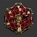 Exquisite Gold Crown Jewelry With Red Enamel And Colorful Gemstones Featuring Cross Top Design