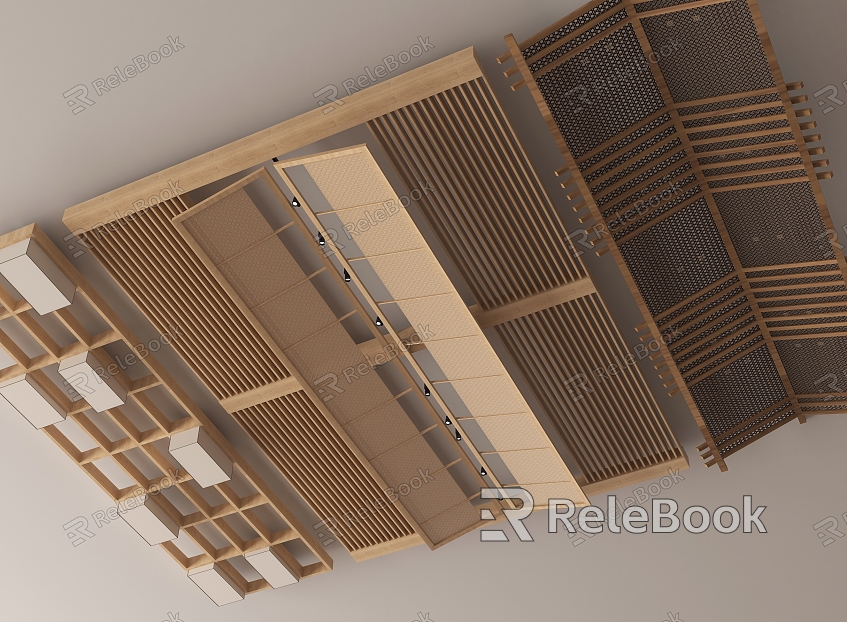 New Chinese Style Chinese Style Ceiling Chinese Style Solid Wood Ceiling Wooden Ceiling Grille Ceiling Ceiling Heterosexual Ceiling model