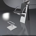 Swing Door Design With Black Chair White Shampoo Basin And Footrest