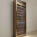 Modern Wine Cooler With Glass Door And Multiple Wine Bottle Storage Racks