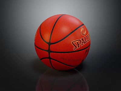 High Quality Spalding Red Basketball With Black Lines For Sports Training 3d model