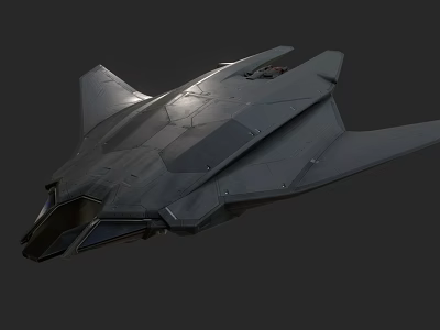 Futuristic Black Stealth Military Aircraft With Sleek Aerodynamic Design Features 3d model