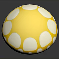 Cute Cartoon Mushroom Character With Yellow Spotted Cap And Smiling Face