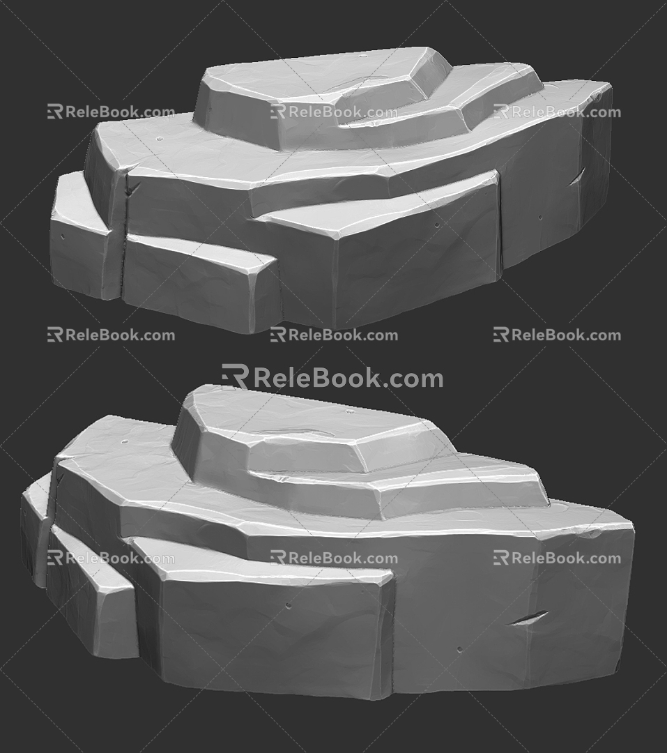 Staglized Stone 3d model