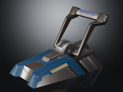 Modern Equipment Design With Blue Base Black Handles And Silver Edges 3d model
