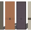 Modern Cabinet Doors With Green Copper Purple Beige Textured Panels And Decorative Strips