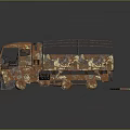 Rusted Old Truck With Open Bed Metal Railings And Weathered Worn Appearance
