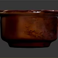 Artistic Red Bowl Shaped Sculpture With Flame Like Glazed Interior
