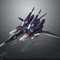 Futuristic Purple And White Spacecraft Model With Aerodynamic Wings For Cosmic Exploration