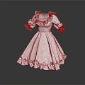 Elegant White Princess Satin Dress With Ruffled Hem And Puffed Sleeves