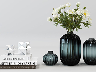 Modern Ornaments Combination Glass Vase Ornaments 3d model