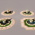 Decorative Multi Tiered Fountains In Various Shapes With Lotus Petal And Geometric Ground Designs