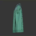 Women's Green Short Sleeve Dress with White Trim and Lace Casual Design