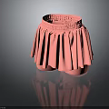Pink Pleated Skirt With Elastic Waist And Flowy Hem Design For Women