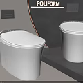 Poliform Modern White Smart Toilets With Blue Lights In Sleek Bathroom Design