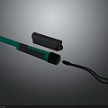 Green Handle Cleaning Tool With Black Storage Case And Cable Accessory 3d model